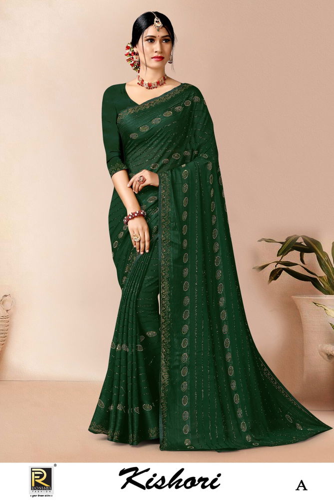 Ronisha Kishori Swarovski Diamond Designer Sarees Catalog
